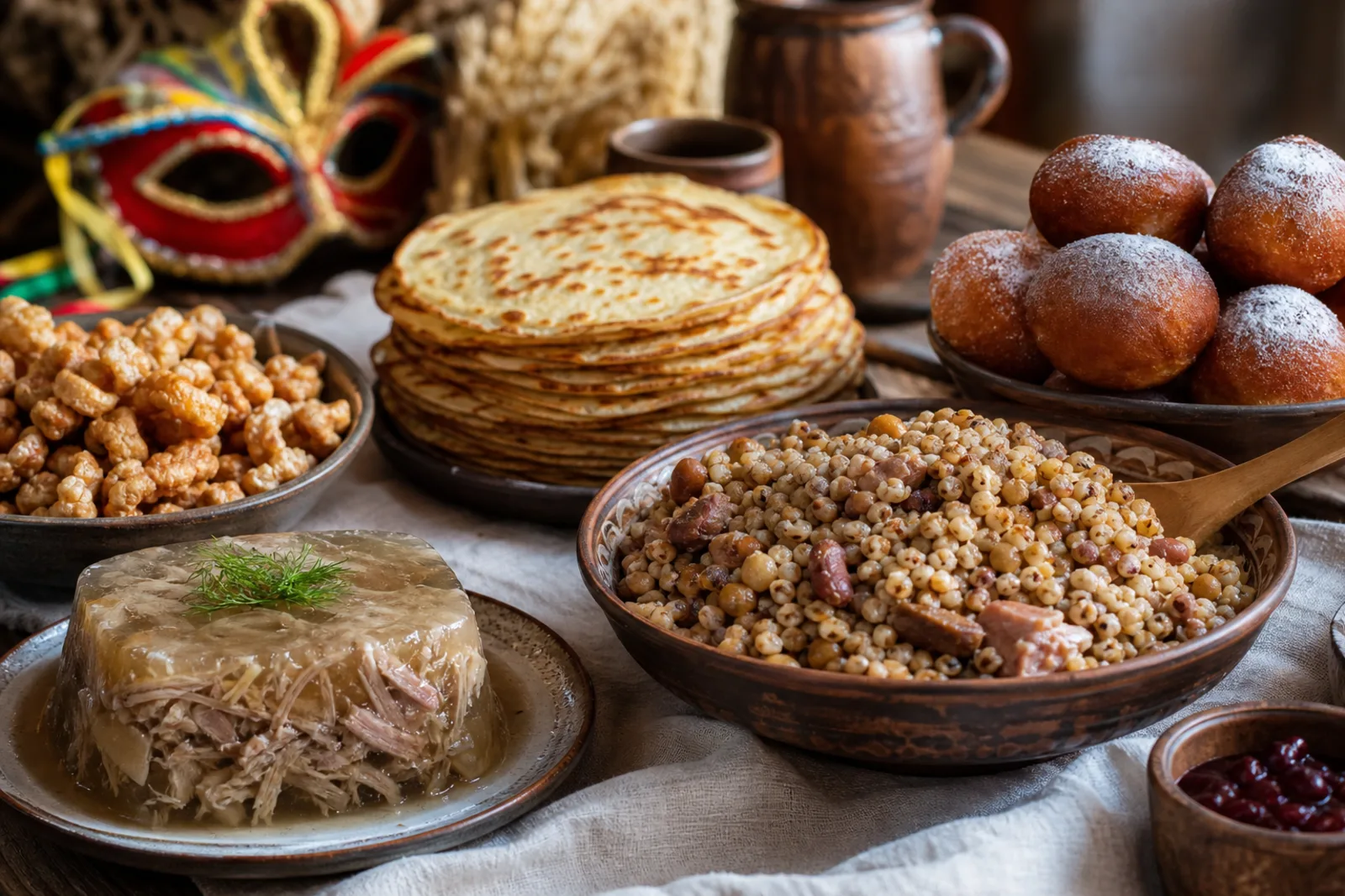 Užgavėnių valgiai: the rich, fatty, meaty table of the last day of mėsiedas before Lent in a Lithuanian traditional food context