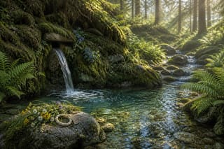 A forest spring and stream as a symbol of water, healing, and the world boundary in Lithuanian mythology