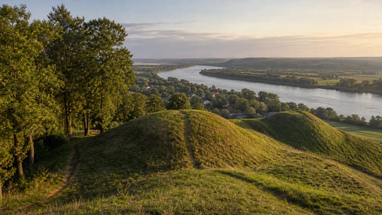 Veliuonos piliakalnių žalios kalvos virš Nemuno slėnio Panemunių regioniniame parke
