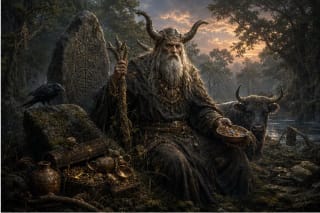 Velnias Vėlinas Lietuvių mitologijoje prie miško, akmens, vandens ir požemio turtų