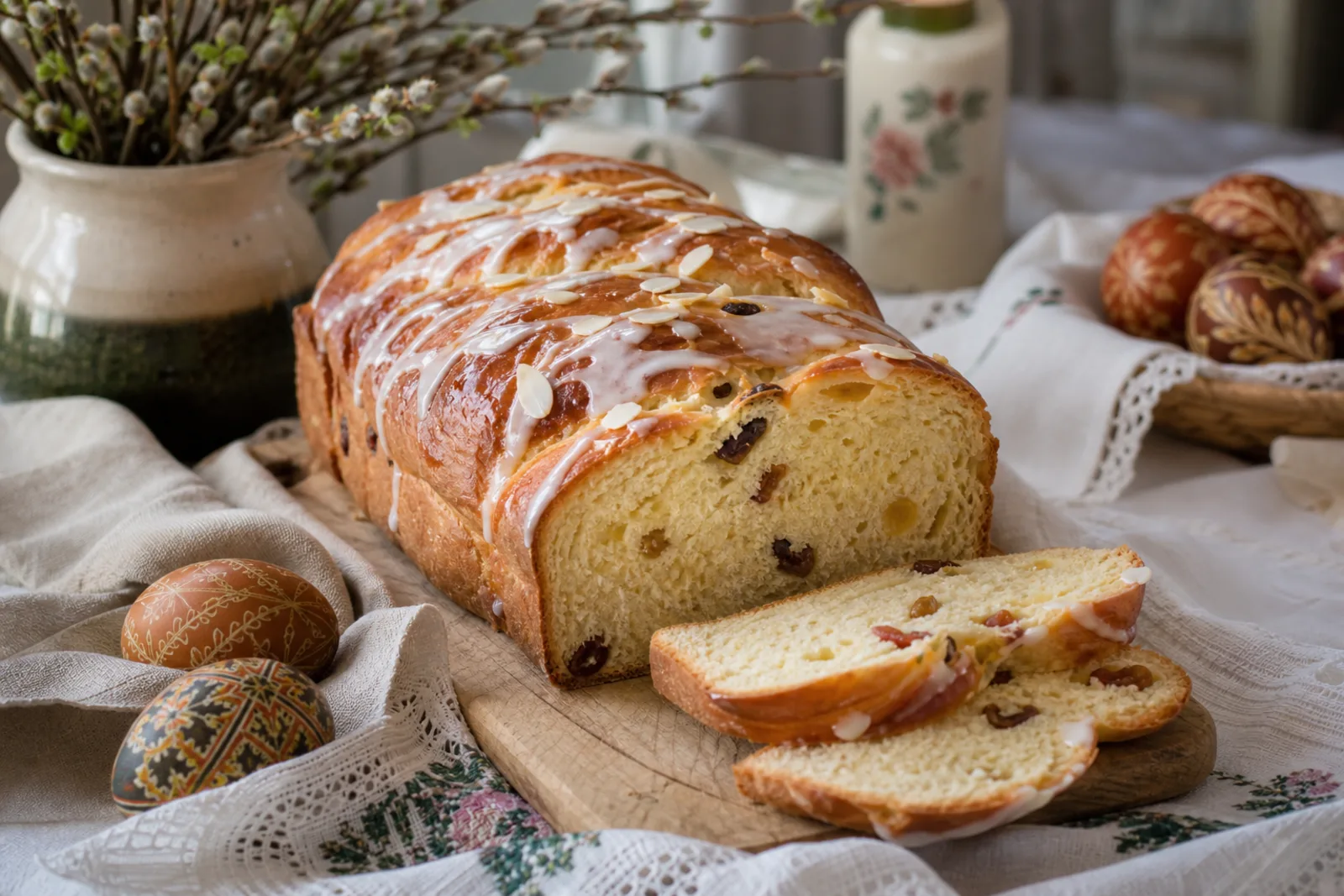 Velykų pyragas: sweet yeasted Easter-table bake in a Lithuanian traditional food context