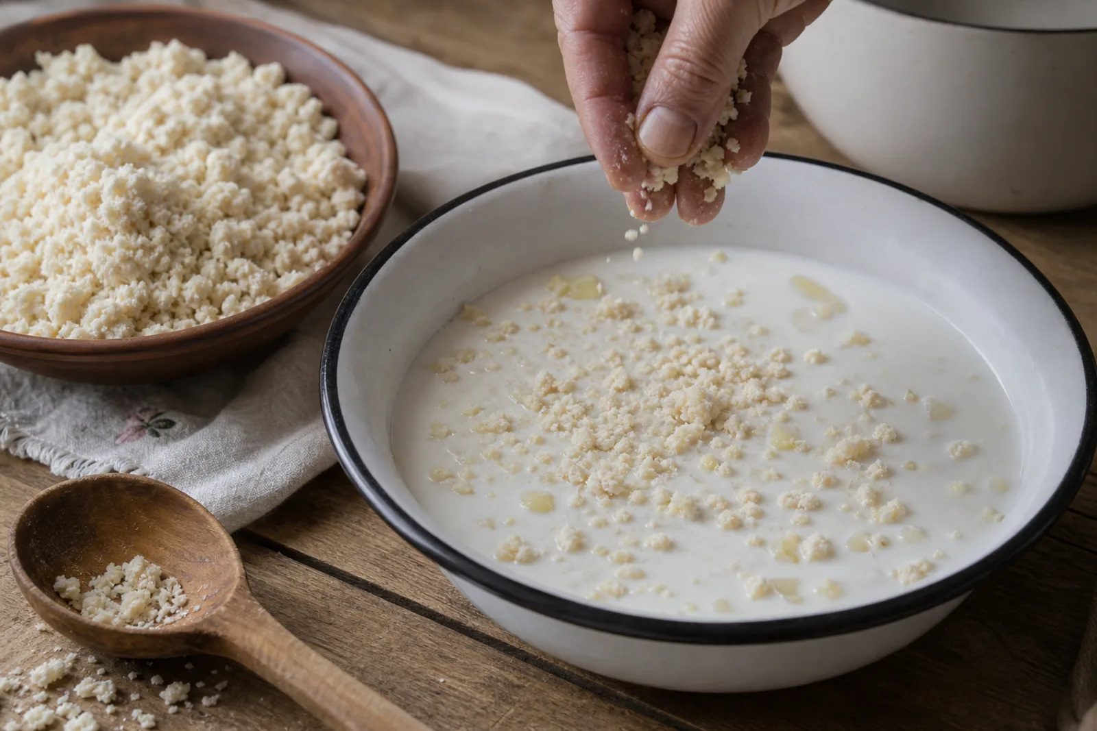 Zacirka: milk or water soup with small flour crumbs in a Lithuanian traditional food context