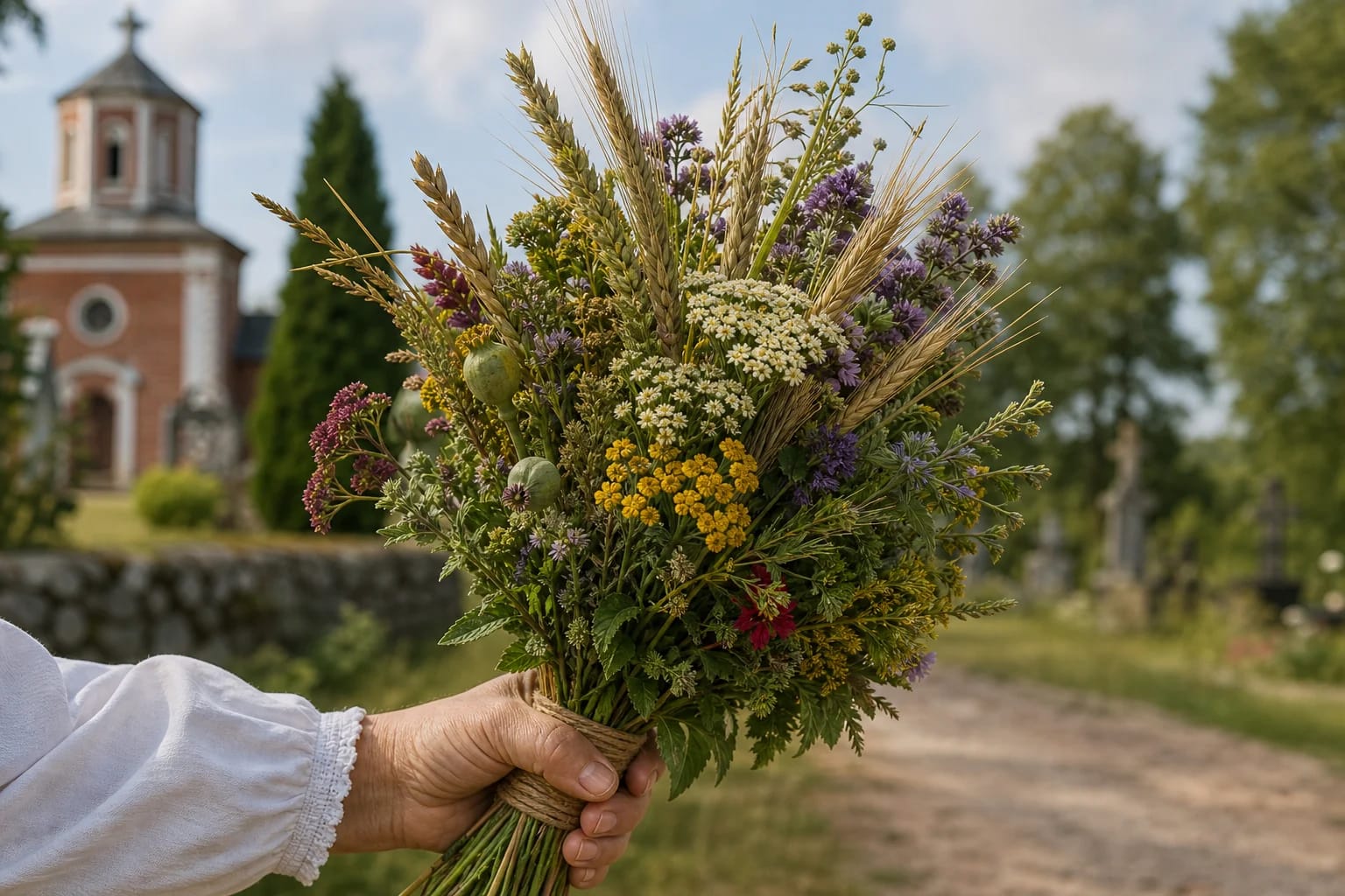 Herb Bouquets visual detail with tools and materials typical of the craft
